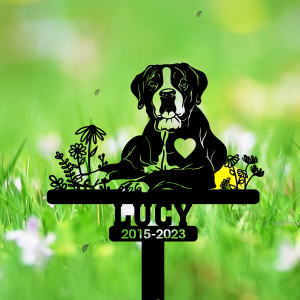 Personalized Boxer Dog Memorial Metal Garden Stake, Boxer Dog Remembrance Sign, Dog Memorial Metal Grave Marker, Pet Loss Sympathy Metal Sign