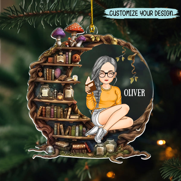 There Is No Such Thing As Too Many Books Acrylic Ornament – Personalized Book Lover Gift