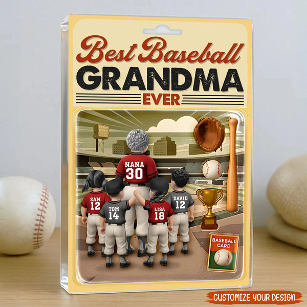 Custom Baseball Plaque for Mom, Grandma, Aunt – Personalized Family Sports Gift