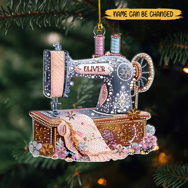 Personalized Sewing Machine 2D Flat Print Acrylic Ornament