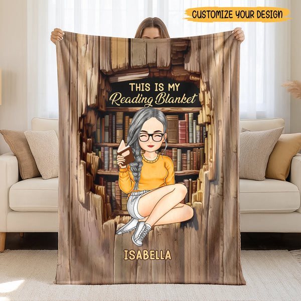 Personalized This Is My Reading Blanket – Fleece Blanket Gift For Book Lover