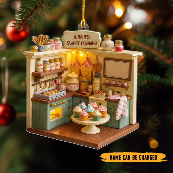 Personalized Cozy Sweet Corner Baking 2D Flat Print Acrylic Ornament