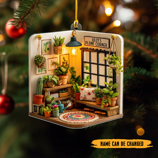Personalized Cozy Plant Corner Gardening 2D Flat Print Acrylic Ornament