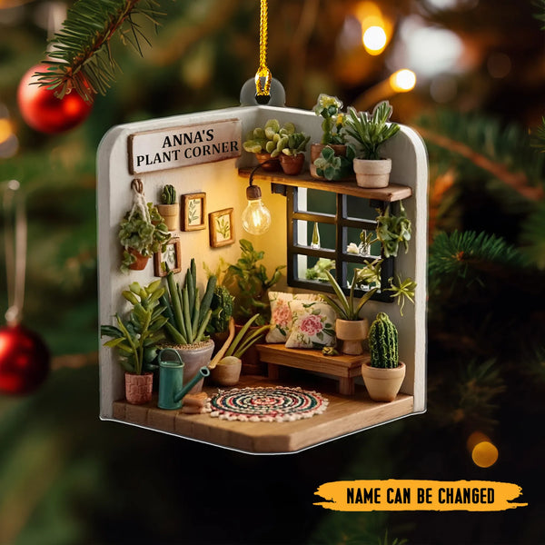Personalized Cozy Plant Corner Garden Lover 2D Flat Print Acrylic Ornament