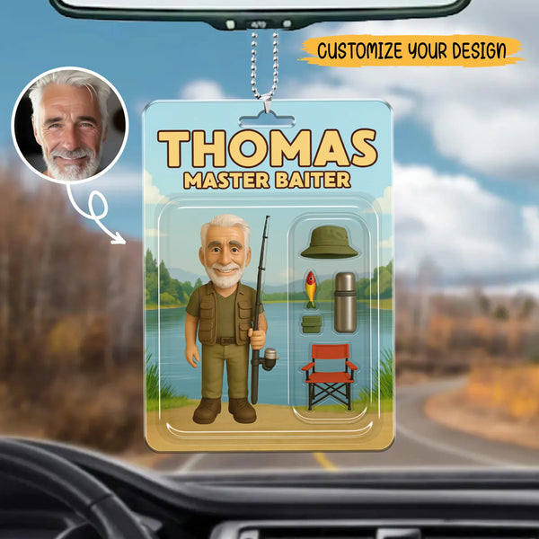 Upload Photo Fishing Toy Box 2D Flat 2-side Printed Personalized Acrylic Car Ornament