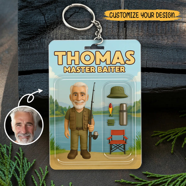 Personalized Fishing Toy Box 2D Flat 2-side Printed Acrylic Keychain