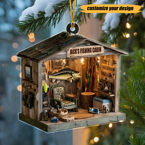 Personalized Fishing Carbin 2D Flat Acrylic Ornament