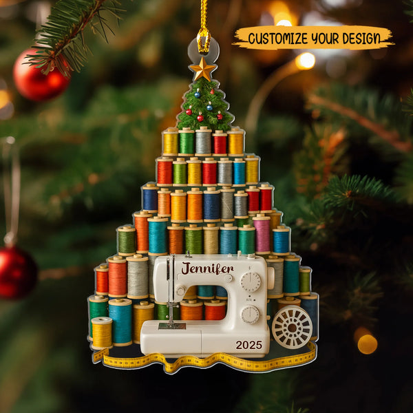 Personalized Sewing 2D Flat Print Acrylic Ornament