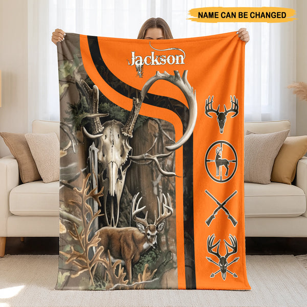 Personalized Deer Hunting Fleece Blanket Gift For Hunting Lover