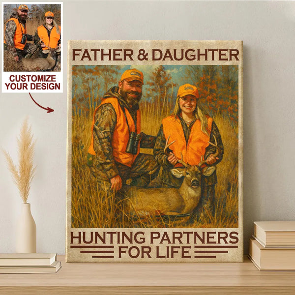 Personalized Hunting Partner For Life Vintage Poster Canvas
