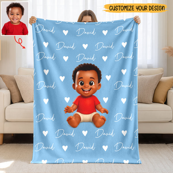 Personalized Cute Cartoon Baby Fleece Blanket
