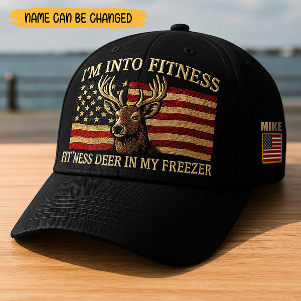Personalized I'm Into Fitness Funy Hunting Embroidered Cap