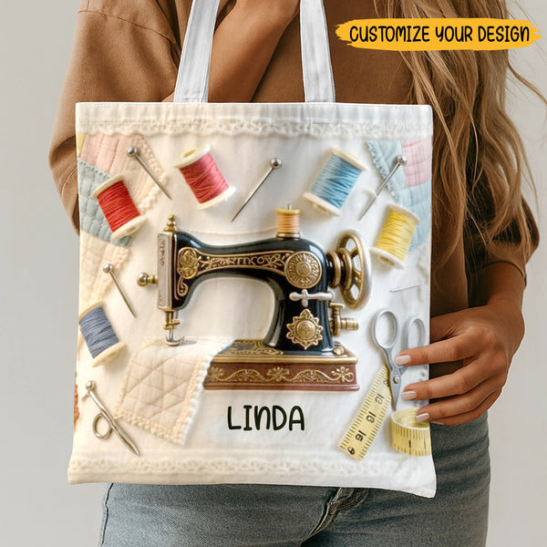 Personalized Sewing Lover Tote Bag