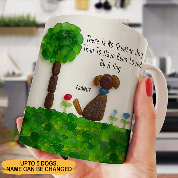 Personalized There Is No Greater Joy Than Been Loved By A Dog Memorial Sea Glass Ceramic Mug