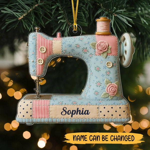 Personalized Vintage Sewing Machine Acrylic Ornament
