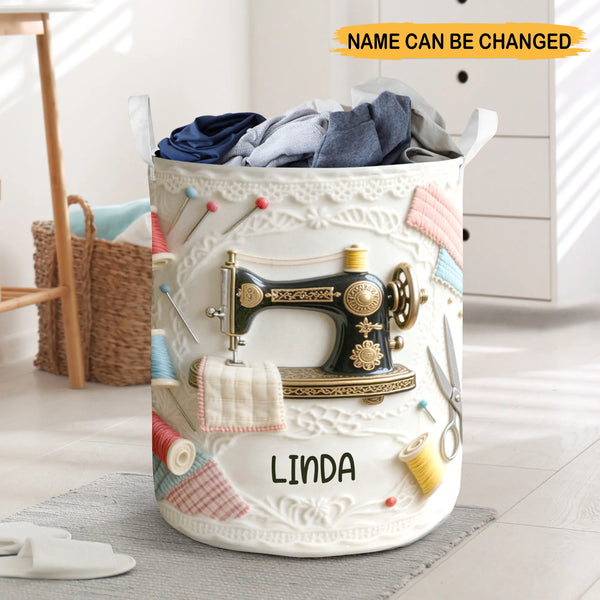Personalized Sewing Lover Laundry Basket