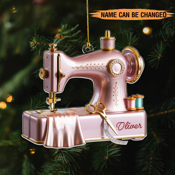 Personalized Sewing Machine 2D Flat Print Acrylic Ornament