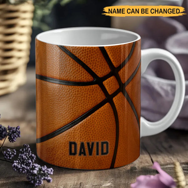 Personalized Basketball 3D Effect Mug – Custom Name Ceramic Cup for Players & Fans