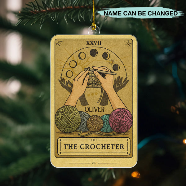 Personalized Funny Crocheter Tarot Card Acrylic Ornament