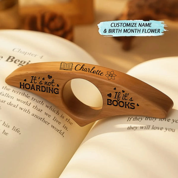 Personalized It's Not Hoarding If It's Books Page Holder