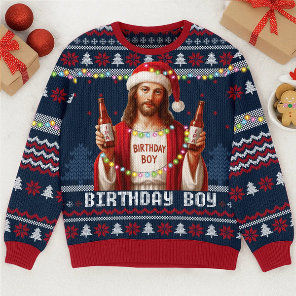 Birthday Boy Funny Jesus Sweater