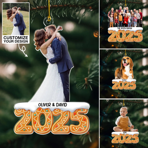 Photo Upload Gingerbread 3D Effect Acrylic Ornament