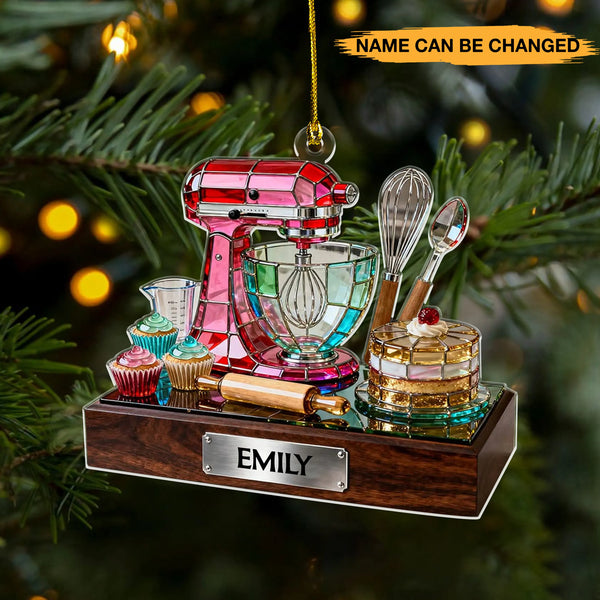Personalized Baking Stained Glass 3D Effect Acrylic Ornament
