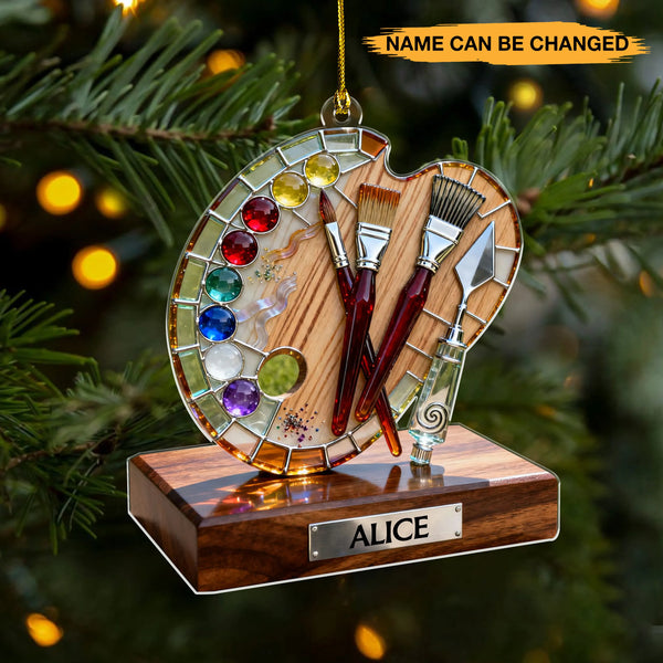 Personalized Painting Stained Glass 3D Effect Acrylic Ornament