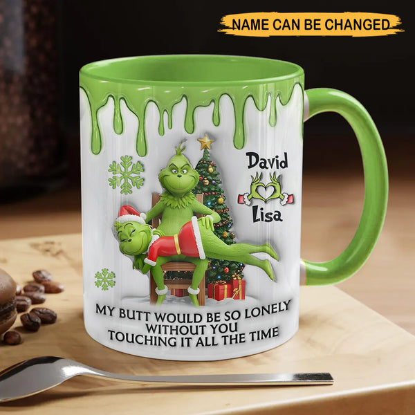 Personalized Green Naughty Couple Inflated Effect Accent Mug