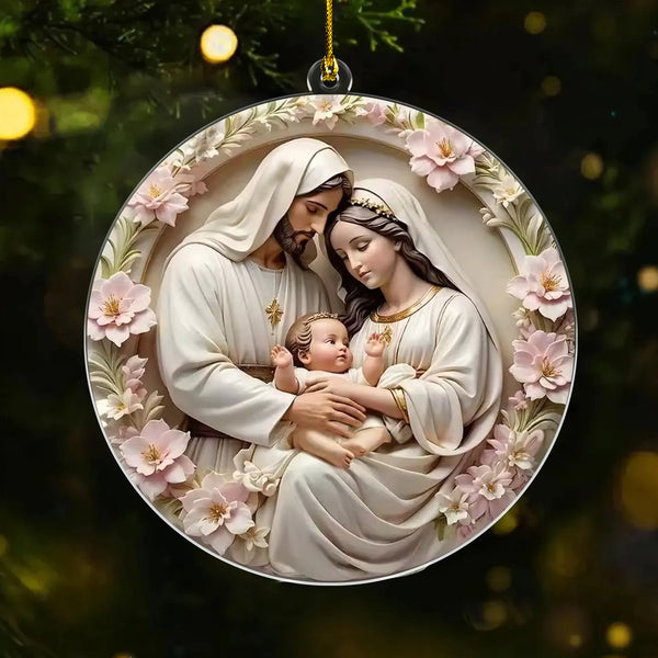 Holy Family 3D Effect Acrylic Ornament