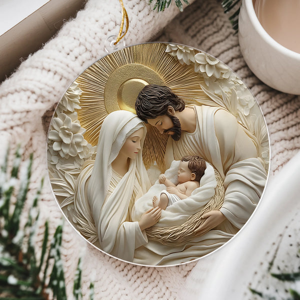 Nativity Holy Family 3D Effect Acrylic Ornament