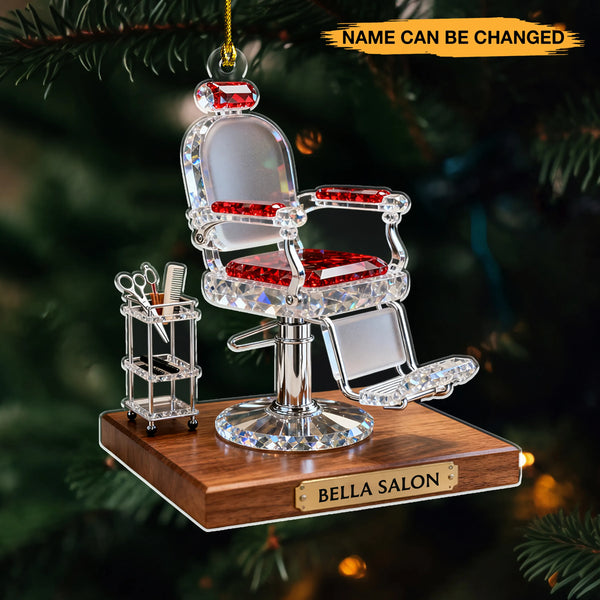 Personalized Hair Salon Suncatcher 3D Effect Acrylic Ornament