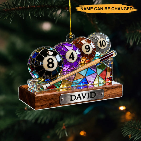 Personalized Billiard 3D Effect Acrylic Ornament