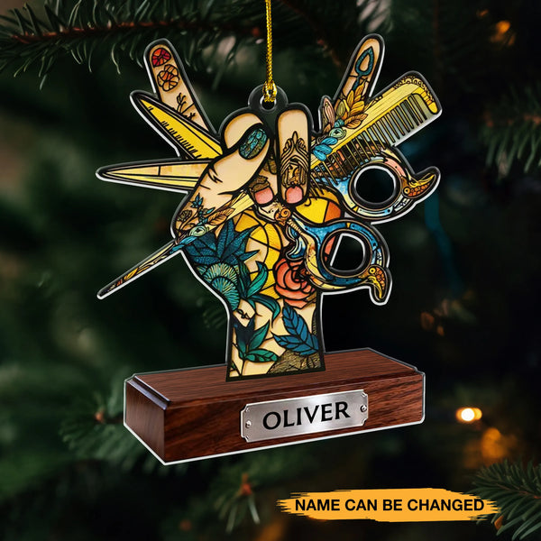Personalized Hairstylist Suncatcher Acrylic Ornament