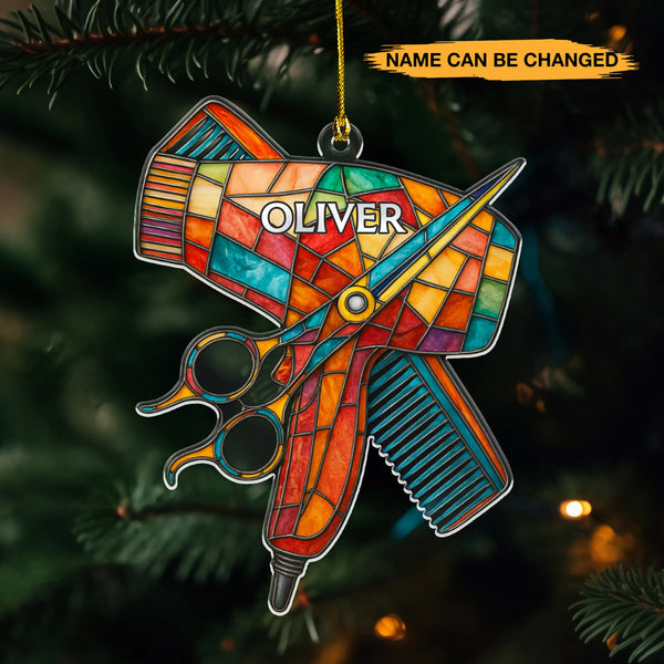 Personalized Suncatcher Hair Tool Acrylic Ornament