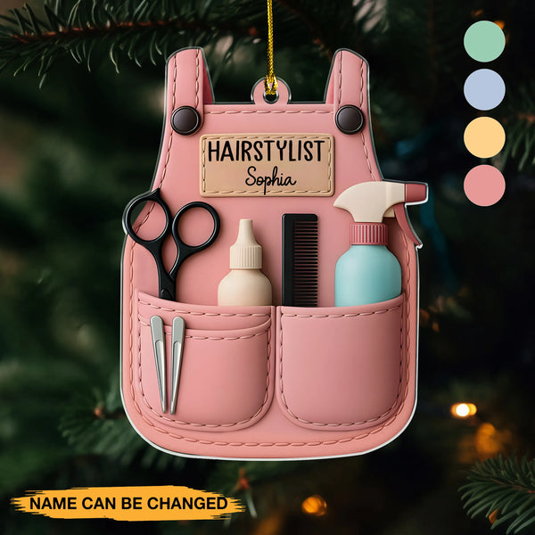 Personalized Hairdresser Uniform 3D Effect Acrylic Ornament