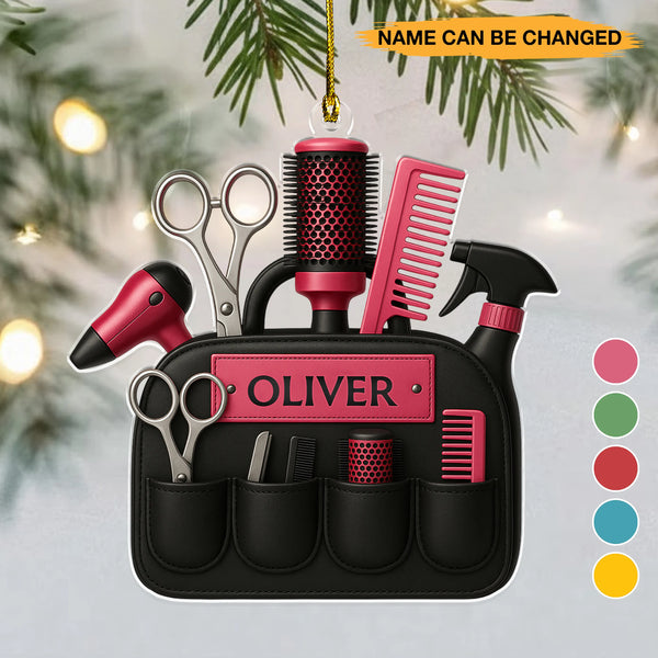 Personalized Hairdresser Cosmetology Bag 3D Effect Print Acrylic Ornament