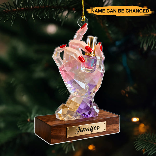 Personalized Nail Lover Suncatcher Theme 3D Effect Acrylic Ornament