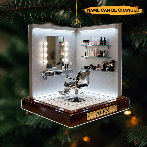 Personalized Hair Salon 3D Effect Acrylic Ornament