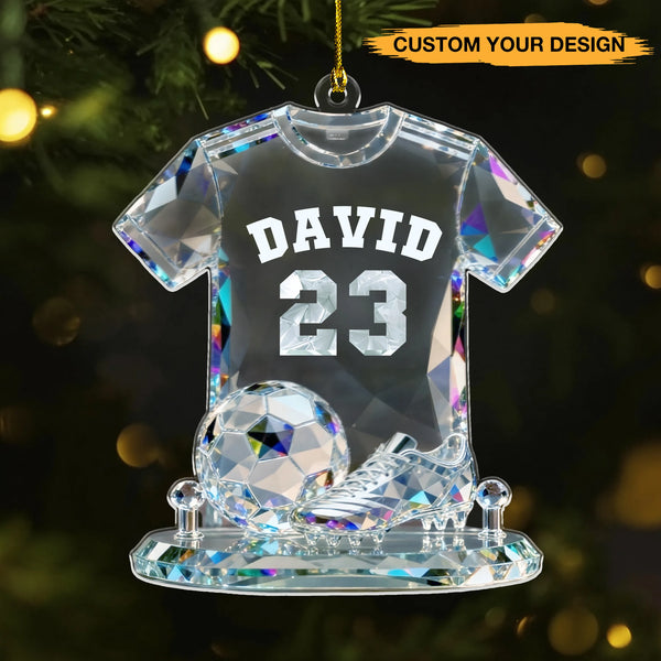Personalized Soccer Suncatcher 3D Effect Acrylic Ornament