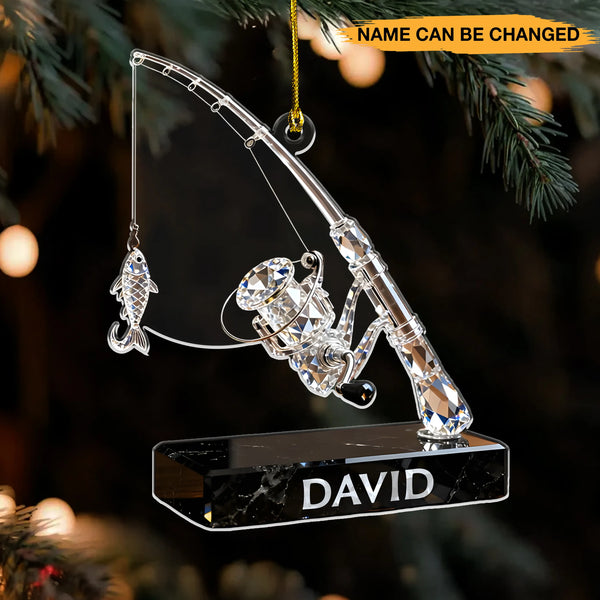 Personalized Fishing Suncatcher 3D Effect Acrylic Ornament
