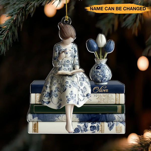 Personalized Book Lover Acrylic Ornament