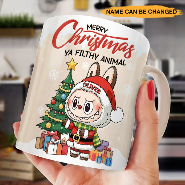 Personalized Merry Christmas Ya Filthy Animal Funny Mug