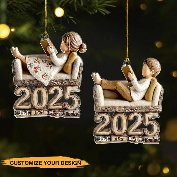 Book Lover 2D Flat Print Acrylic Ornament