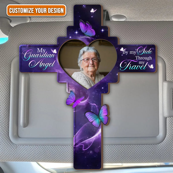 Custom Photo My Guardian Angel By My Side Memorial Car Visor Clip