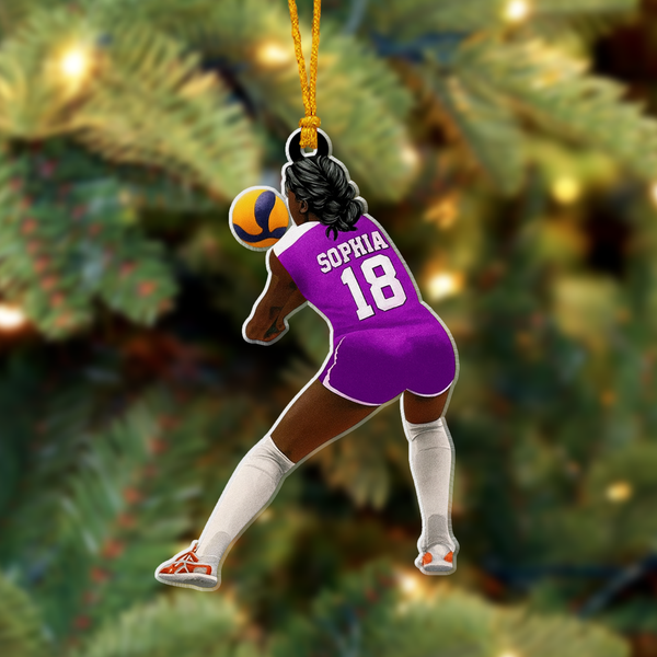 Volleyball Christmas Ornament 2025 - Custom Player Number Ornament Gift For Teen, Son Or Daughter
