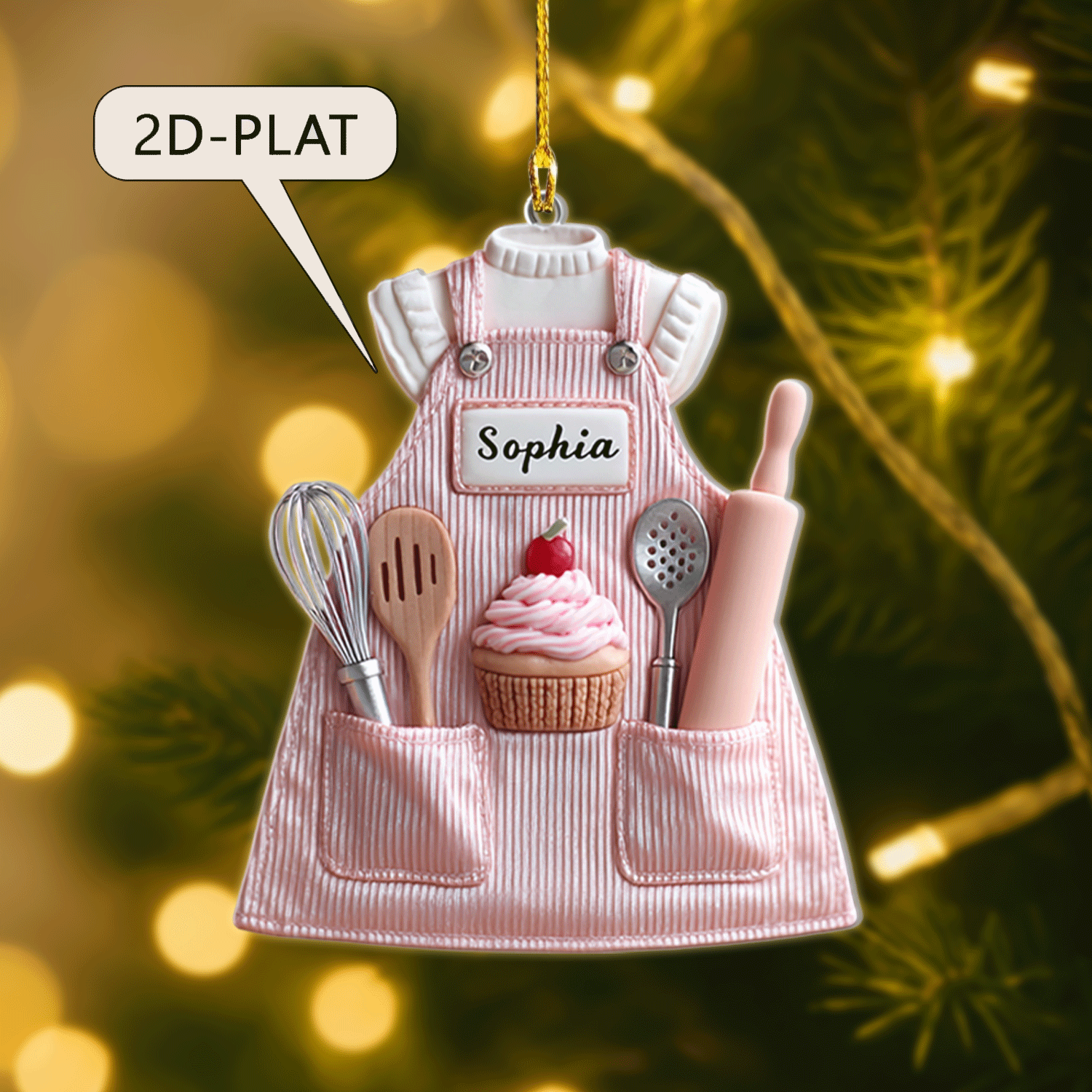Personalized Baker Apron Christmas Ornament 2025 - Custom Bakery & Che ...
