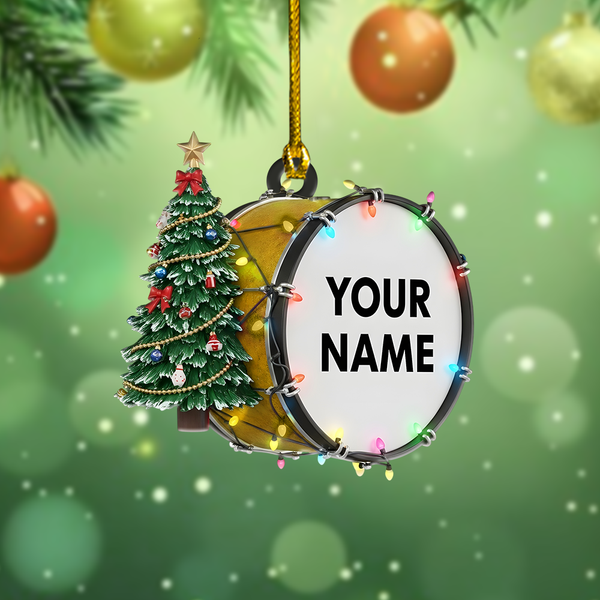 Acrylic Drum Christmas Ornament - Custom Music Instrument Ornament, Personalized Ornament For Drummers And Marching Band Gifts