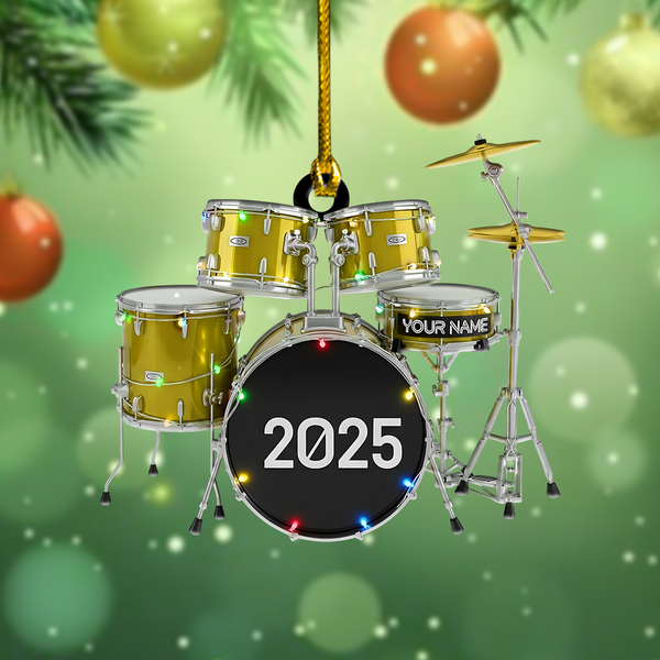 Acrylic Drum Set Christmas Ornament - Personalized Music Instrument Ornament, Tree Decoration And Gift For Drummers And Musicians
