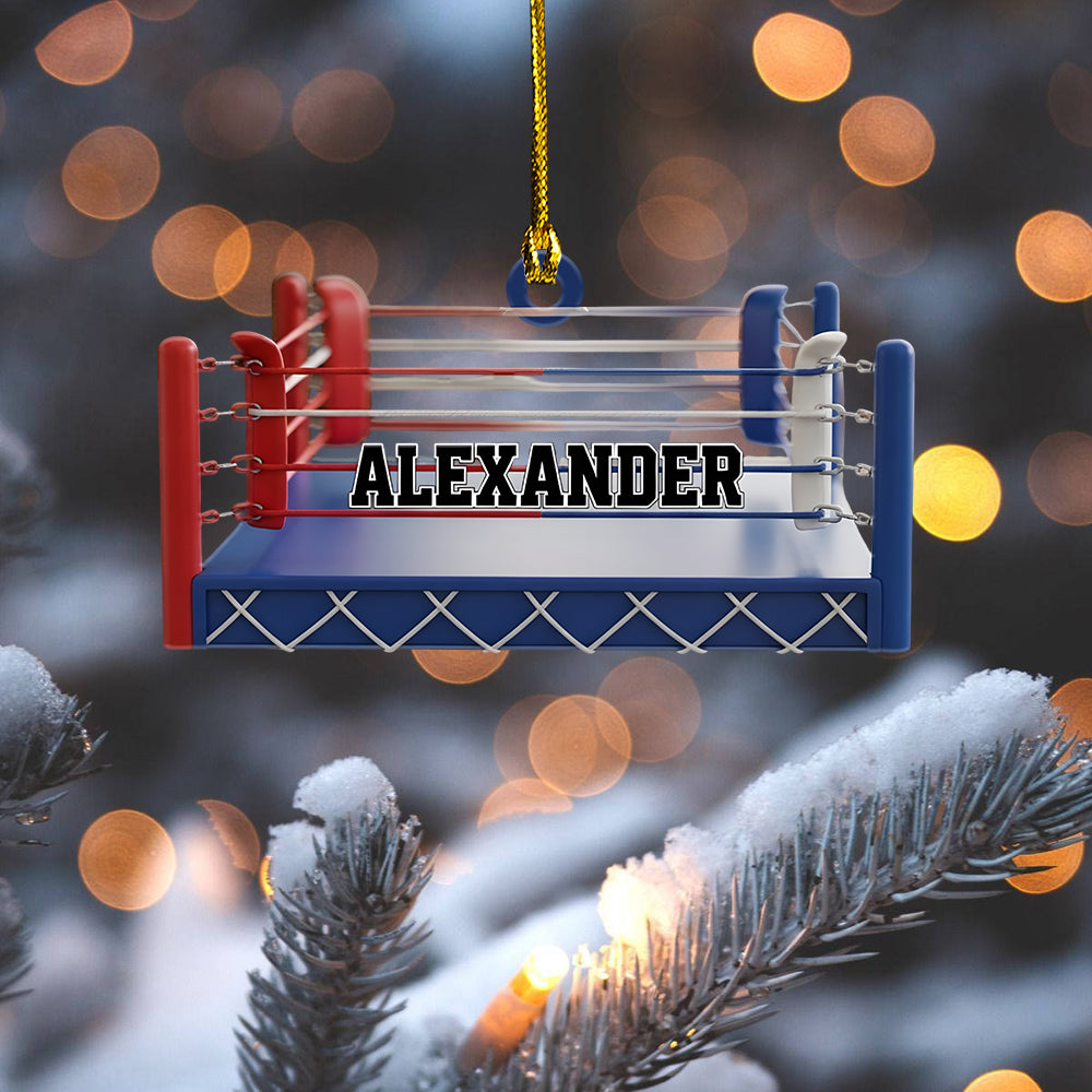 Personalized Boxing Ring Ornament - Custom Sports Ornament, Boxing Lover Gift, Christmas Tree Decoration For Athletes Or Coaches